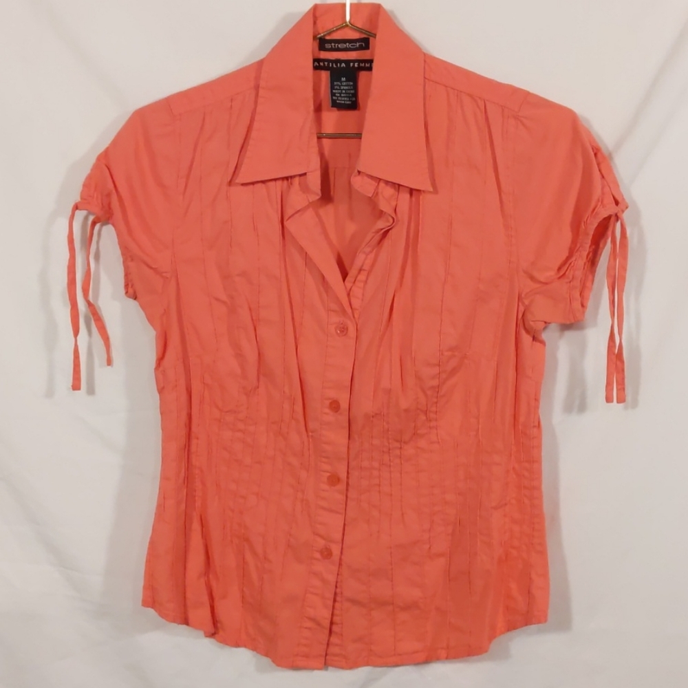 Fitted Mango Cotton Stretch Button Down Shirt - image 1